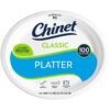 Chinet Classic Platter Paper Plate, 12.63" x 10", 100 ct
