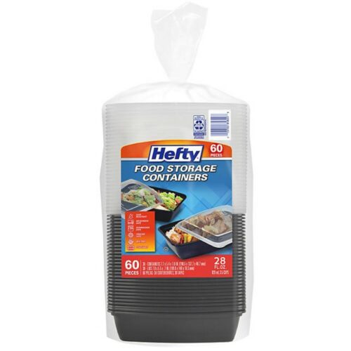 Hefty Food Storage Containers with Lids, 28 oz., 60 pc.