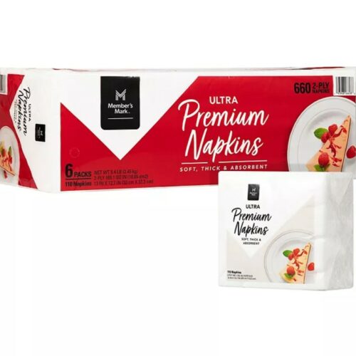 Member's Mark Ultra Premium 2-Ply White Napkins 6 pks., 110 napkins/pk.