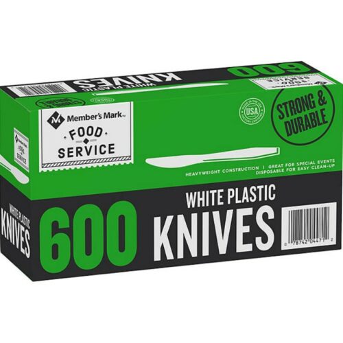 Member's Mark White Plastic Knives, Heavyweight, 600 ct.