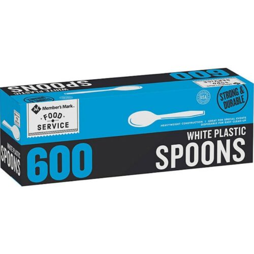 Member's Mark Heavyweight White Plastic Spoons, 600 ct.
