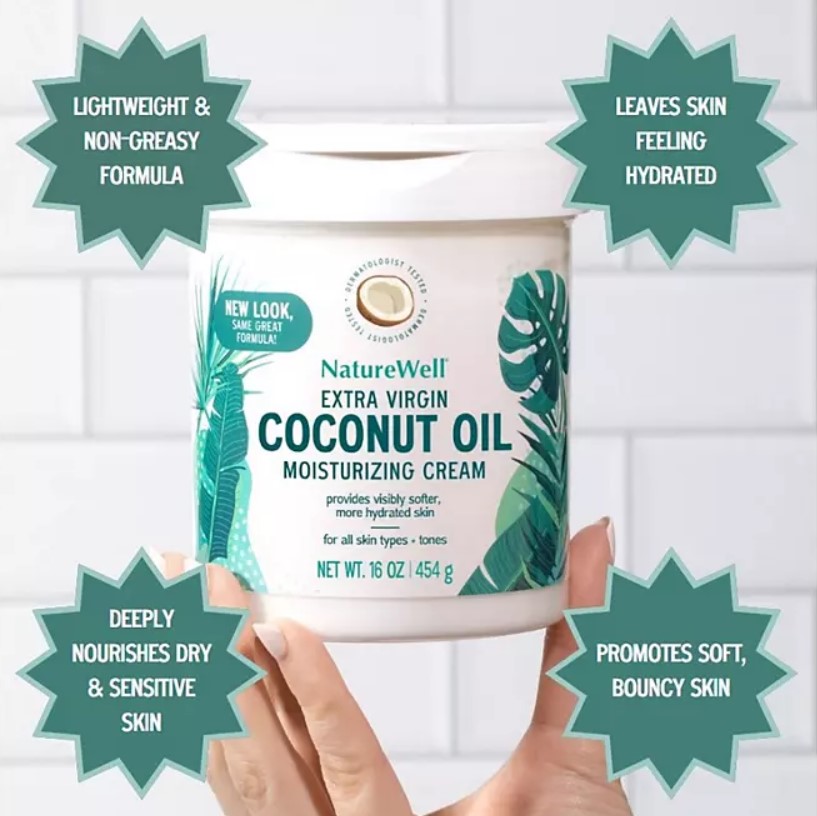NatureWell Extra Virgin Coconut Oil Moisturizing Cream (16 Oz