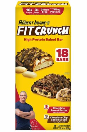 Chef Robert Irvine's FITCRUNCH High Protein Baked Bars, Variety Pack 18 ct.